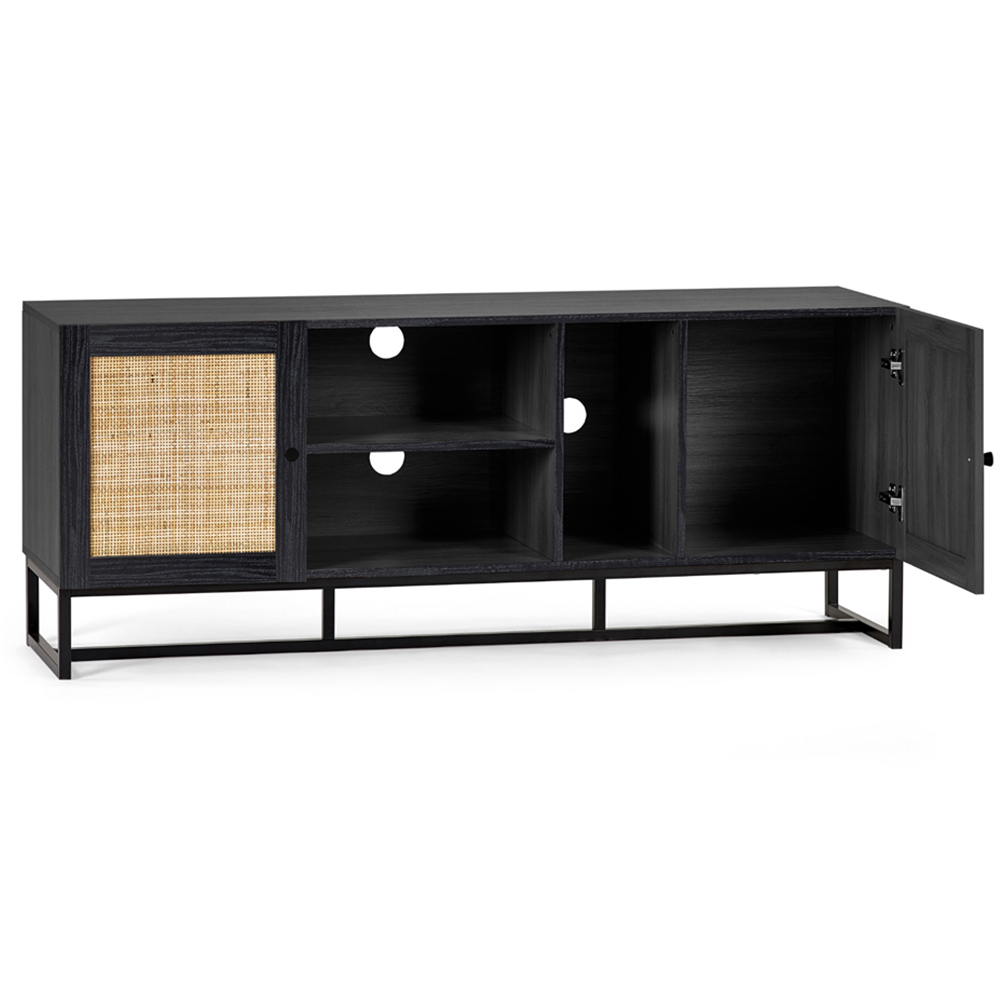 Julian Bowen Padstow 2 Door 2 Shelf Black TV Unit Image 4