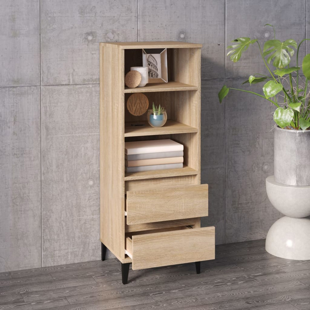 vidaXL 2 Drawer 3 Shelf Sonoma Oak Highboard Image 7