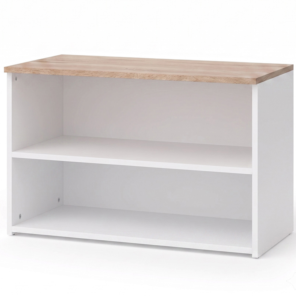 Shefa Line MODU 80 2 Shelf White and Sonoma Oak Open Storage Unit Image 2