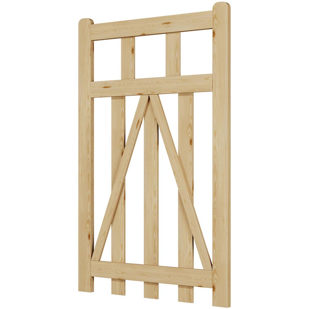 Outdoor Triangular Support Wooden Nature Garden Fence Door, 120 x 76 x 2.5cm Image 3