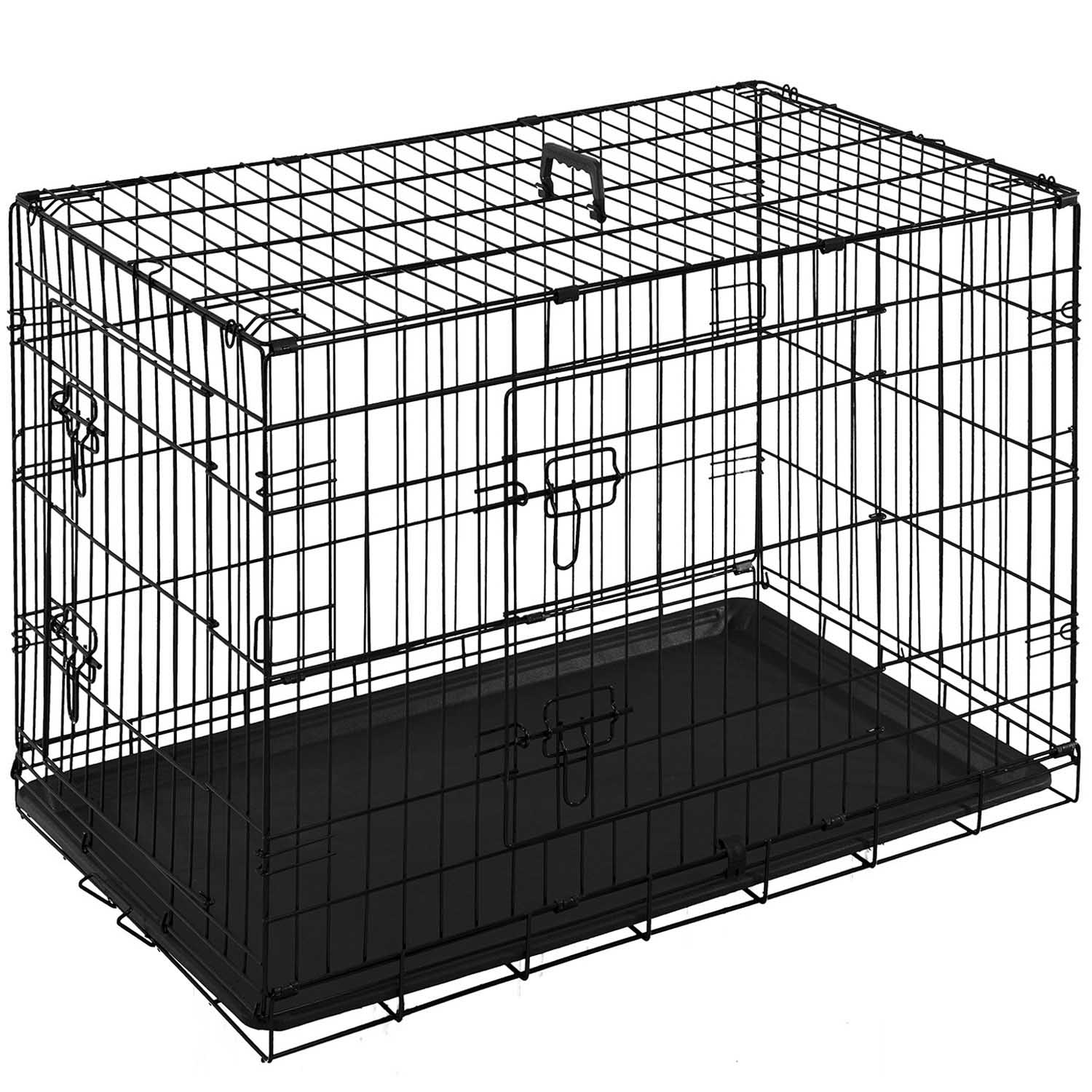 Clever Paws Large Black Steel Dog Crate Image 1