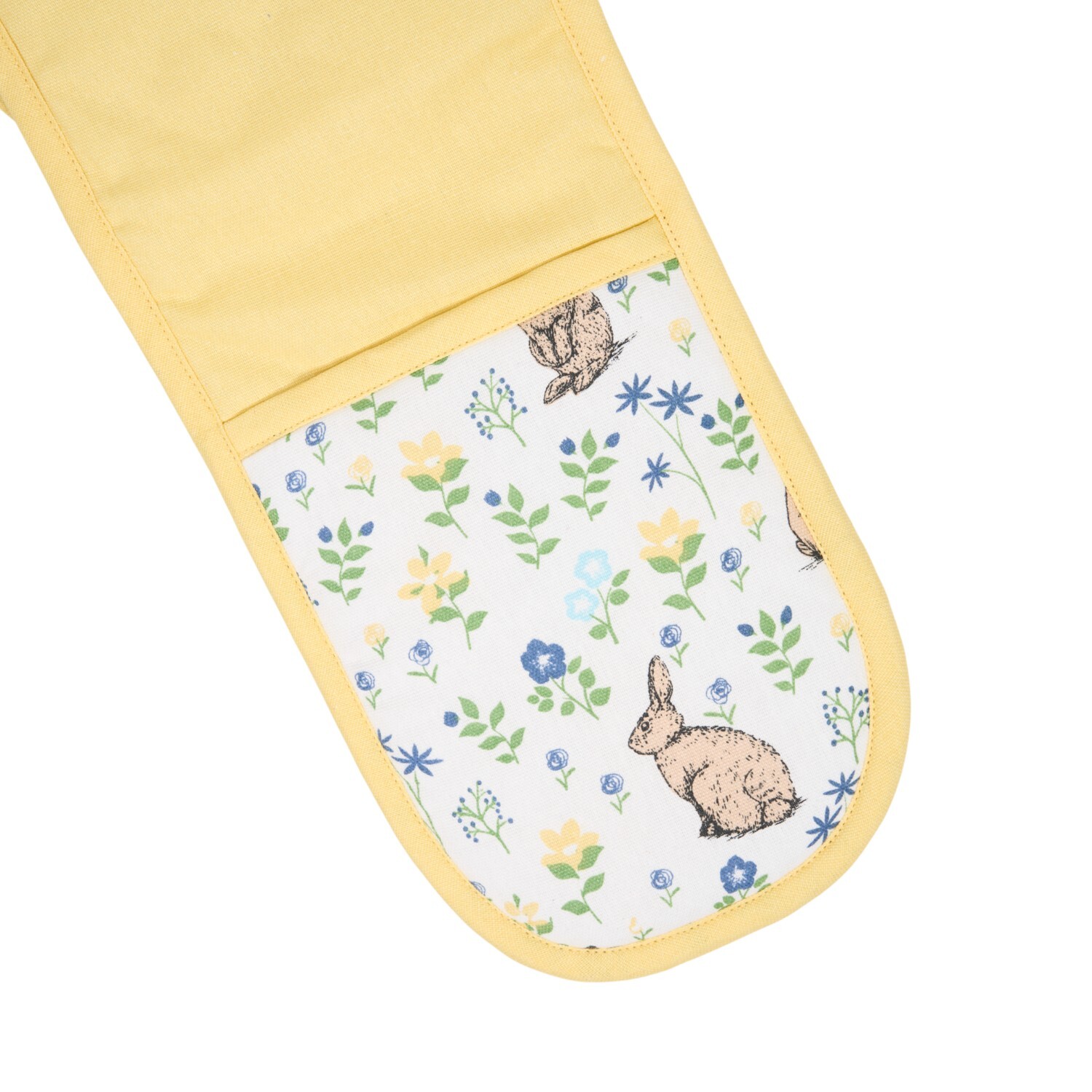 Floral Bunny Double Oven Glove Yellow Image 6