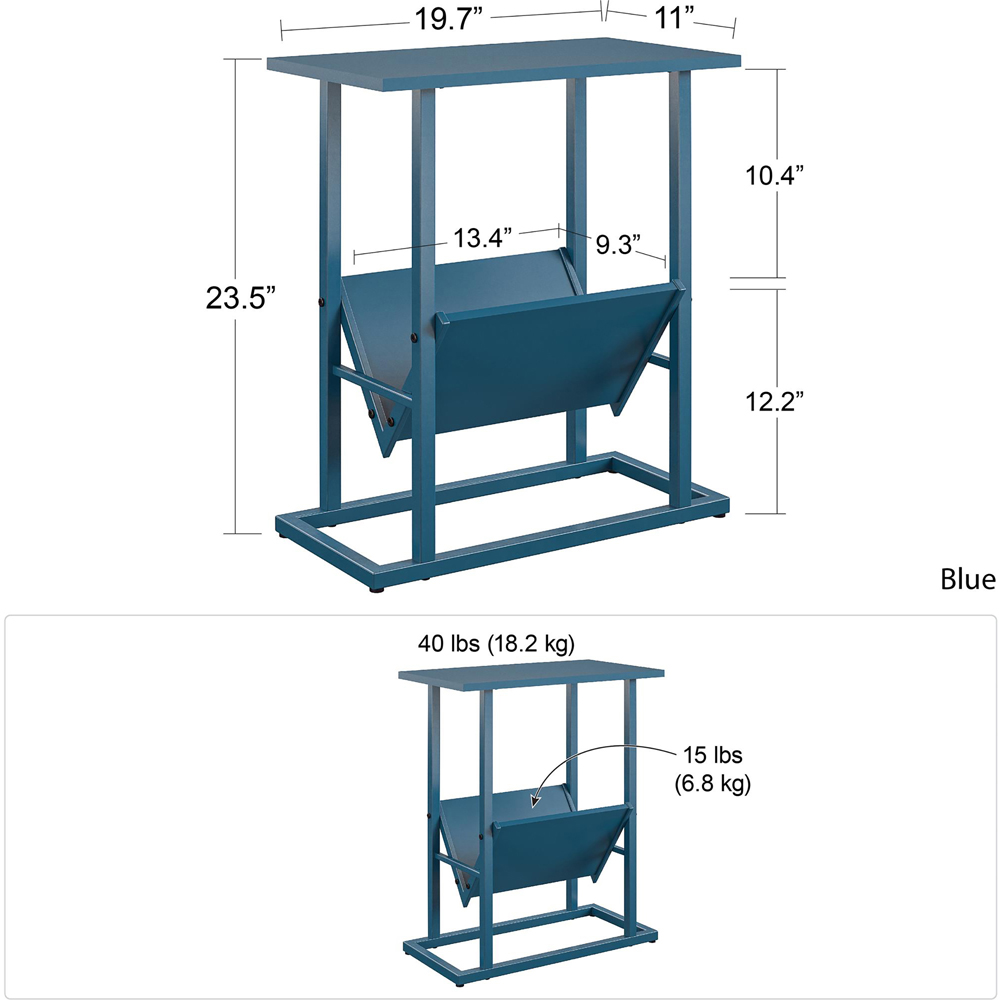 Novogratz Regal 2 Shelf Blue End Table Image 8