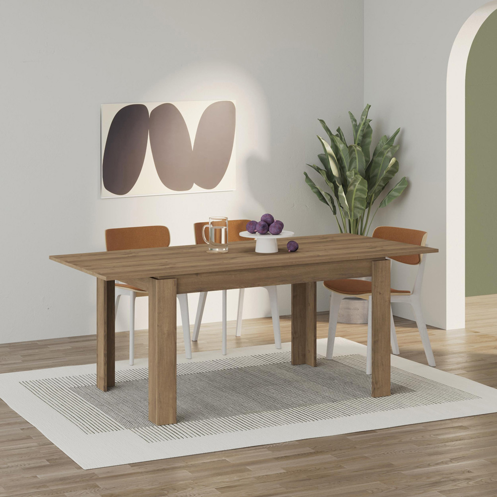 Decortie Tolmen 6 Seater Dark Oak Effect Dining Table Image 4