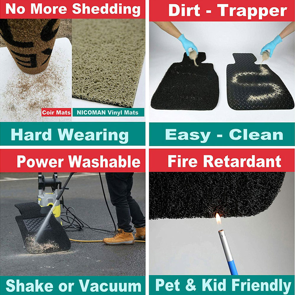 Oseasons Black Plain Doormat 60 x 40cm Image 5