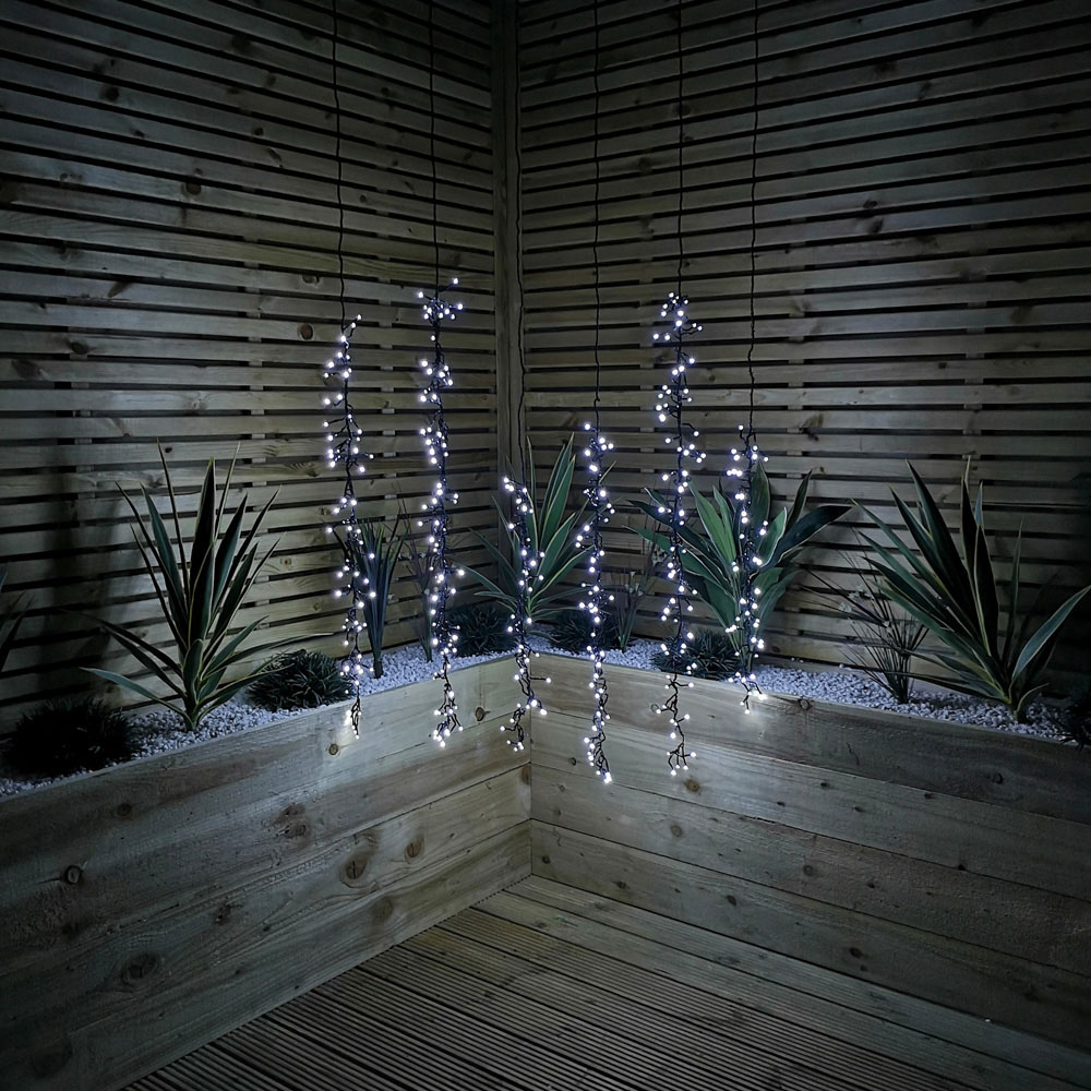 Samuel Alexander 384 White LED Multi Action Drop Tree ClusterBrights Set of 6 Image 5