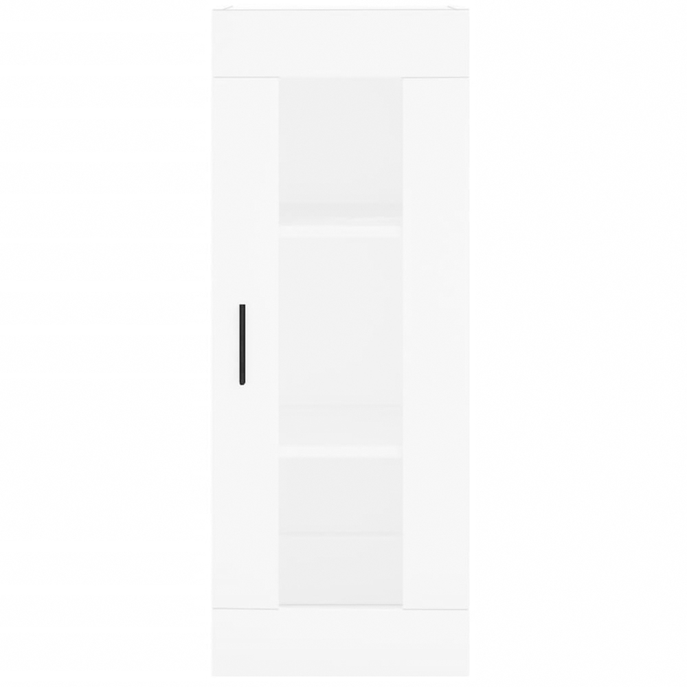 vidaXL 2 Glass and Door 6 Shelf White Highboard with Metal Legs Image 6