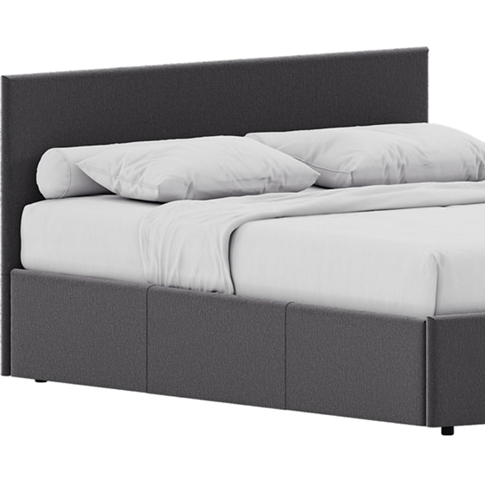 Vida Designs Veronica Double Dark Grey Linen Ottoman Bed Image 3