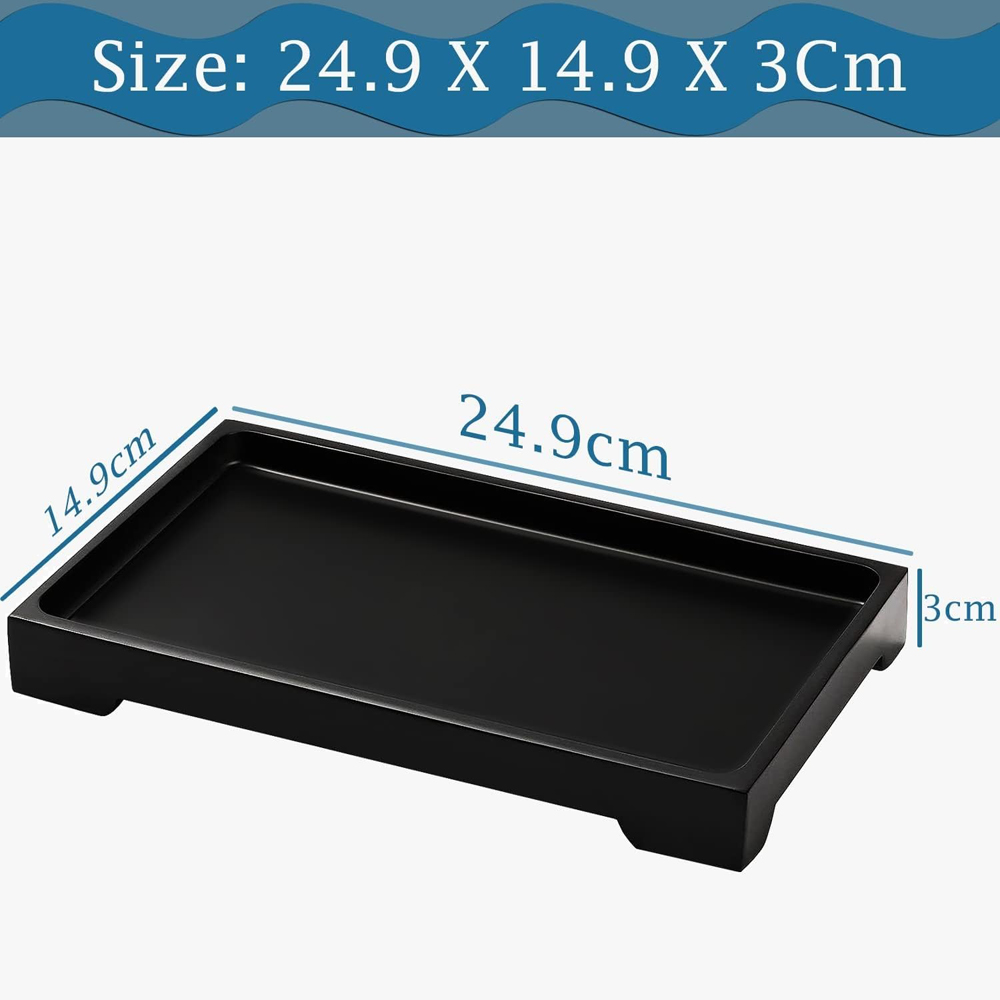 ATEK Large Black Multi-Purpose Resin Vanity Serving Tray Image 5