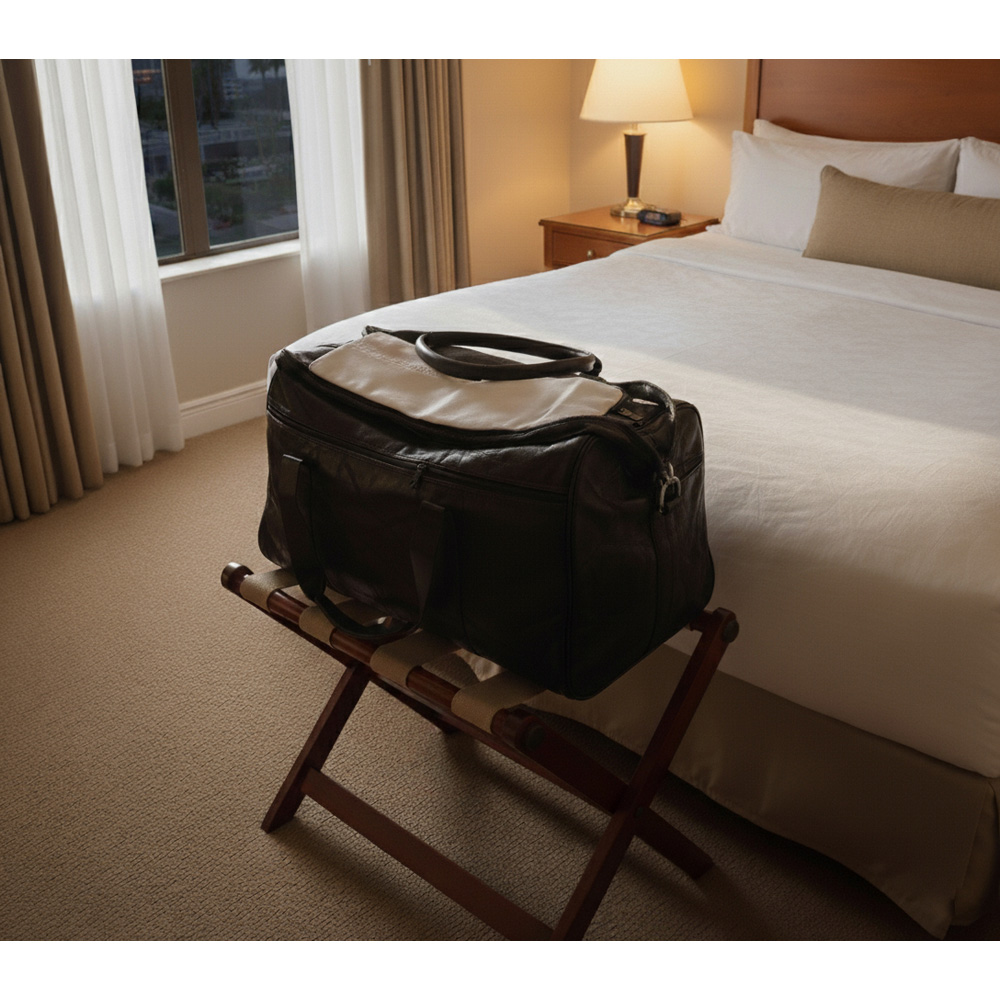 Avilo Wide Opening Patchwork Leather Travel Bag Image 4