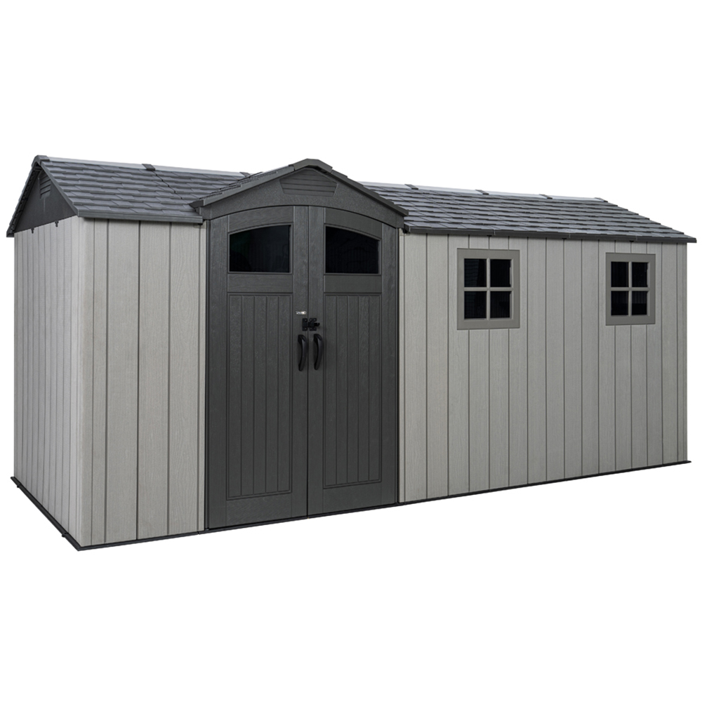 Lifetime Products 16.5 x 7ft Grey Side Entry Outdoor Storage Shed Image 1