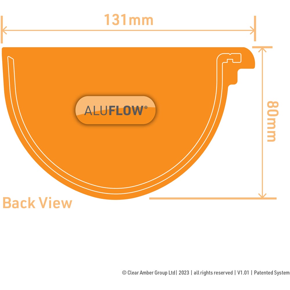 Aluflow Grey Gutter Deep Right Hand Stop End Image 4