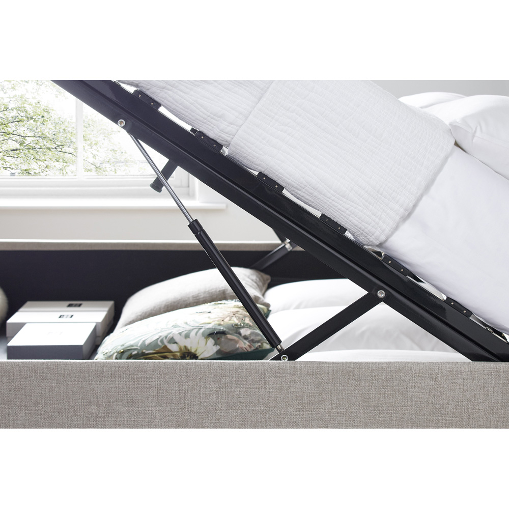 Brandon King Size Oatmeal Fabric Ottoman Bed Image 5