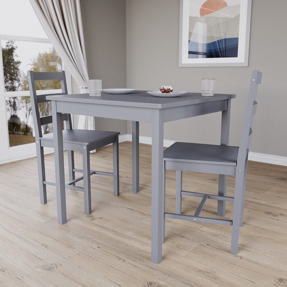 Vida Designs Yorkshire 2 Seater Dining Set Grey Image 3