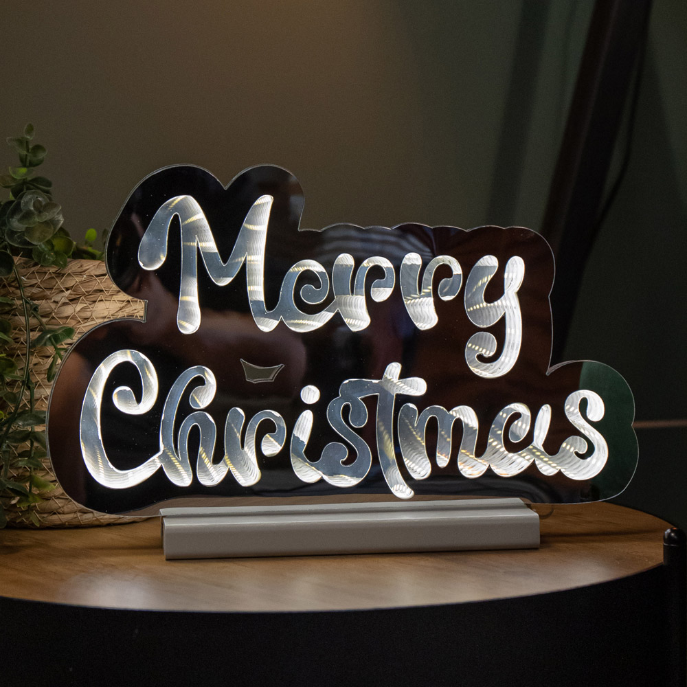 Samuel Alexander Light Up Merry Christmas Infinity Decoration 32cm Image 1