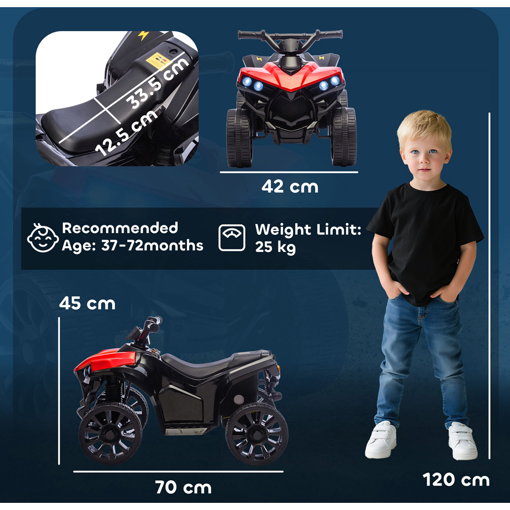 Tommy Toys AIYAPLAY Kids Red Ride On ATV Quad Bike 6V Image 9