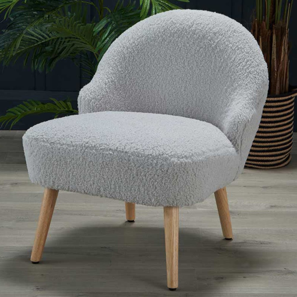Ted Grey Boucle Accent Chair Image 1