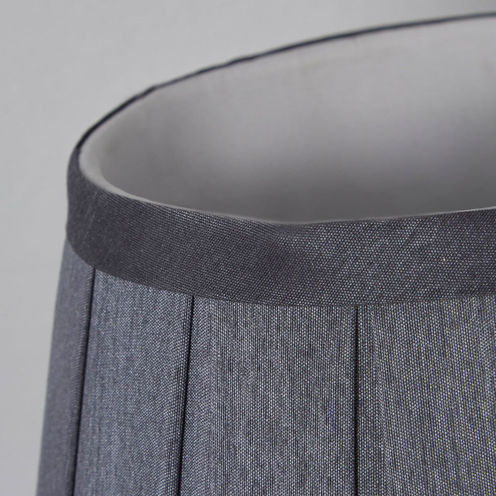 Lighting Collection Barnes Dark Grey Pleated Tapered Lamp Shade 20cm Image 4