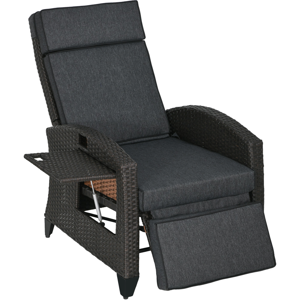 Outsunny Grey Outdoor Recliner Chair Image 2