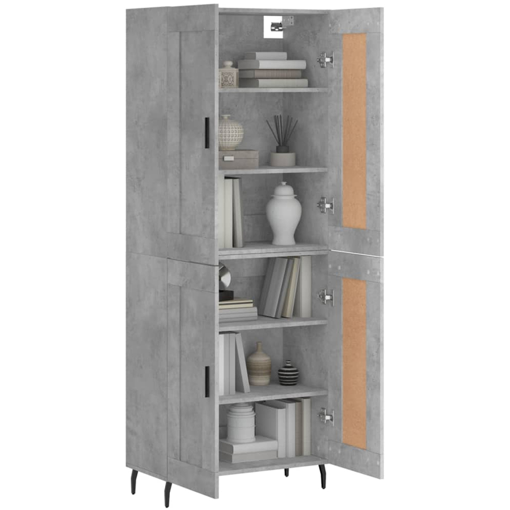 vidaXL 4 Door Concrete Grey Highboard Image 3