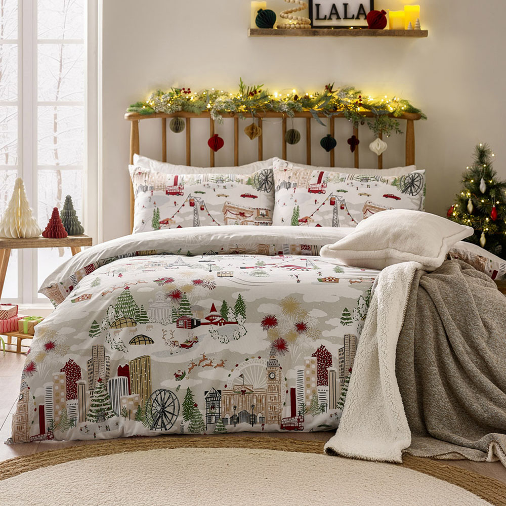 Furn Double Joy To All Printed Reversible Duvet Set Image 1