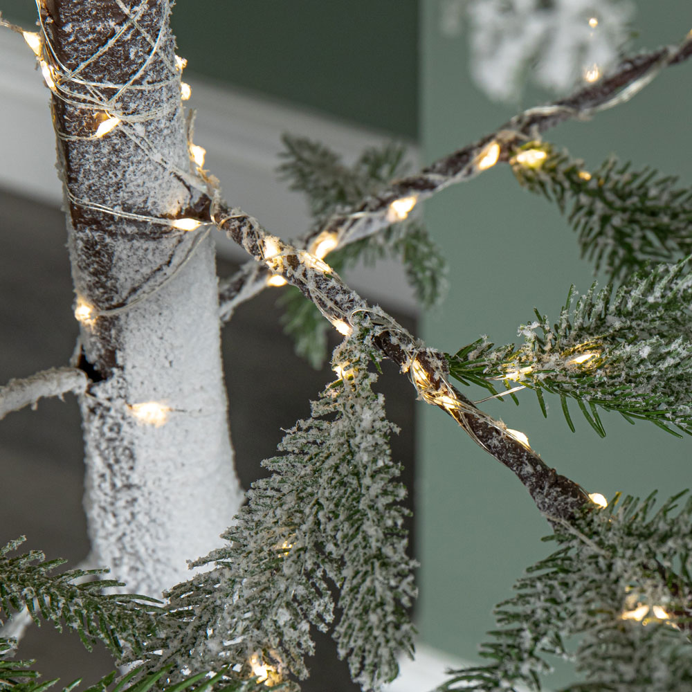 Samuel Alexander 240 Warm White LED Snow Flocked Pine Pre-Lit Artificial Christmas Tree 5ft Image 6