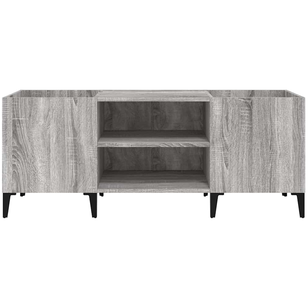 vidaXL 2 Shelf Grey Sonoma Record Cabinet Image 4