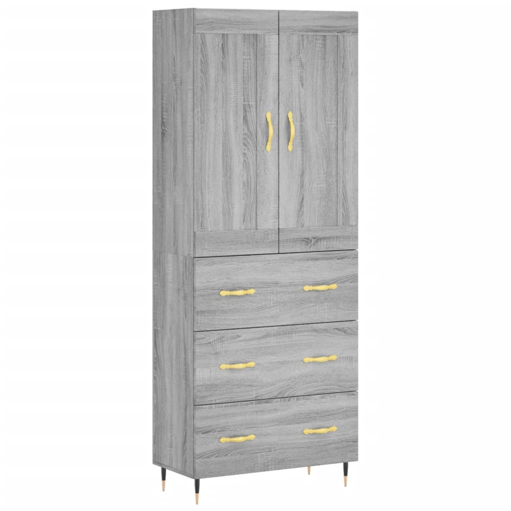 vidaXL 2 Door 3 Drawer Grey Sonoma Highboard Image 2