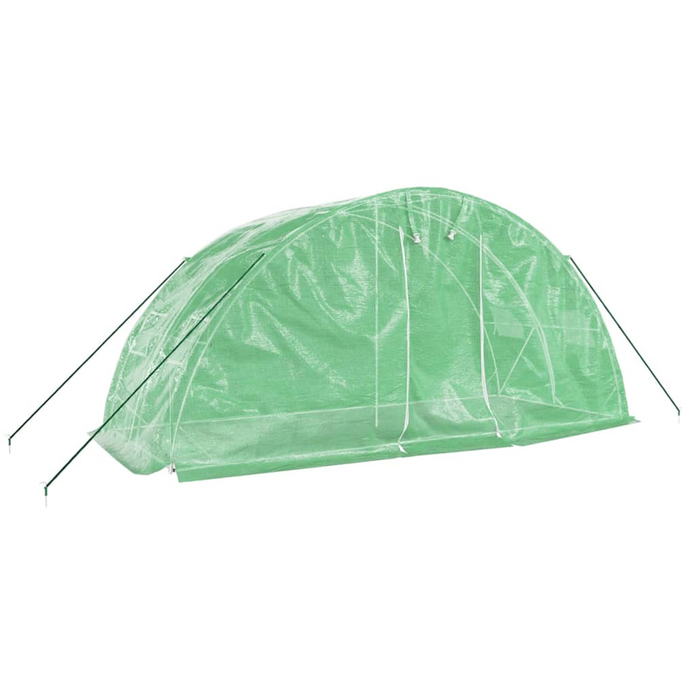 vidaXL Green Polyethylene Galvanised Steel Frame 16.4 x 6.5ft Greenhouse Image 2