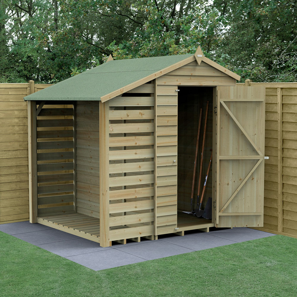 Forest Garden 4LIFE 4 x 6ft Single Door Lean To Apex Shed Image 2