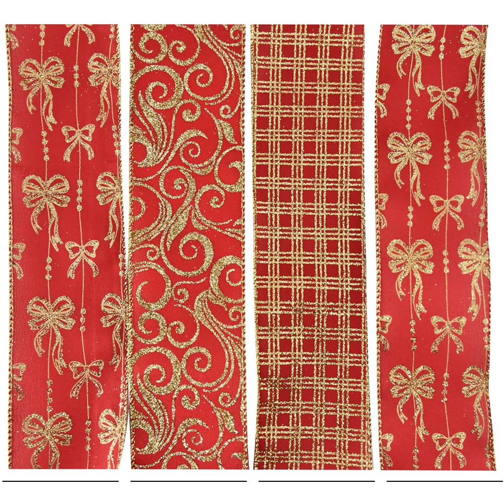 Festive Red and Gold Ribbon Image 4