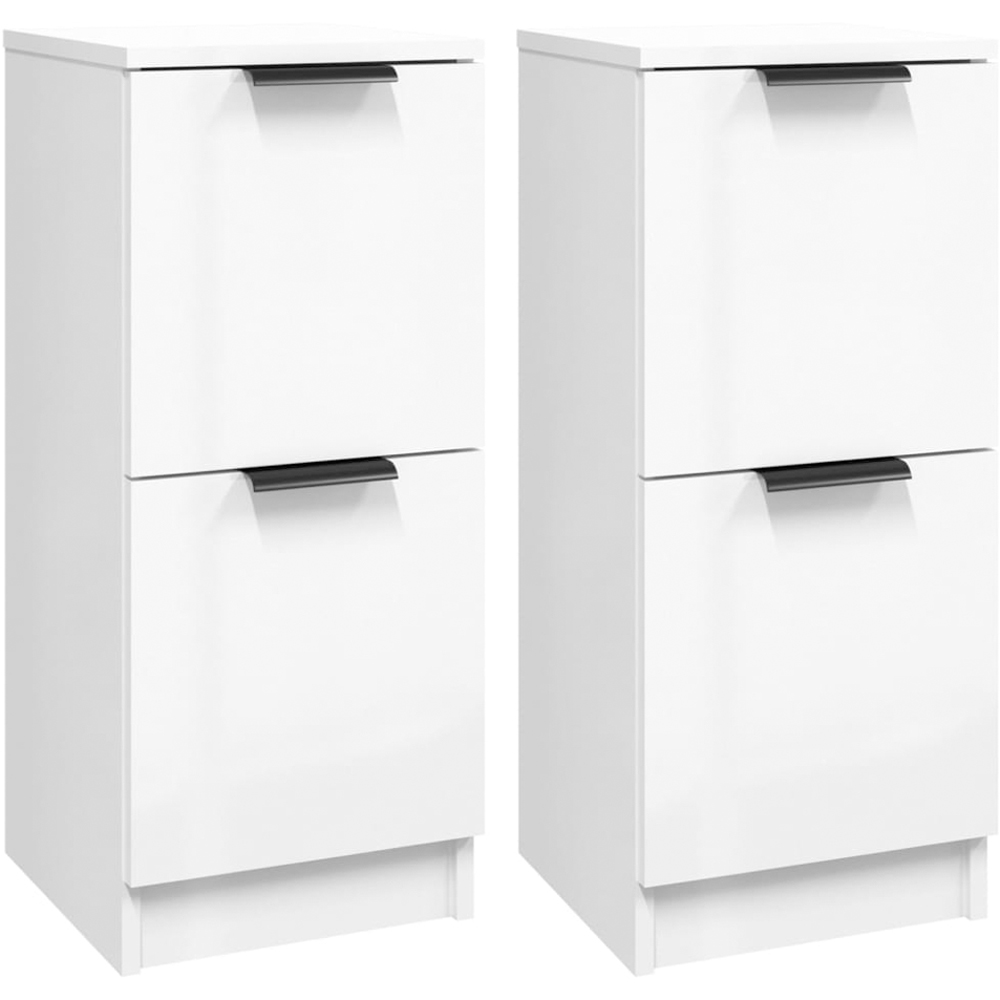 vidaXL 2 Door White Sideboard Set of 2 Image 2