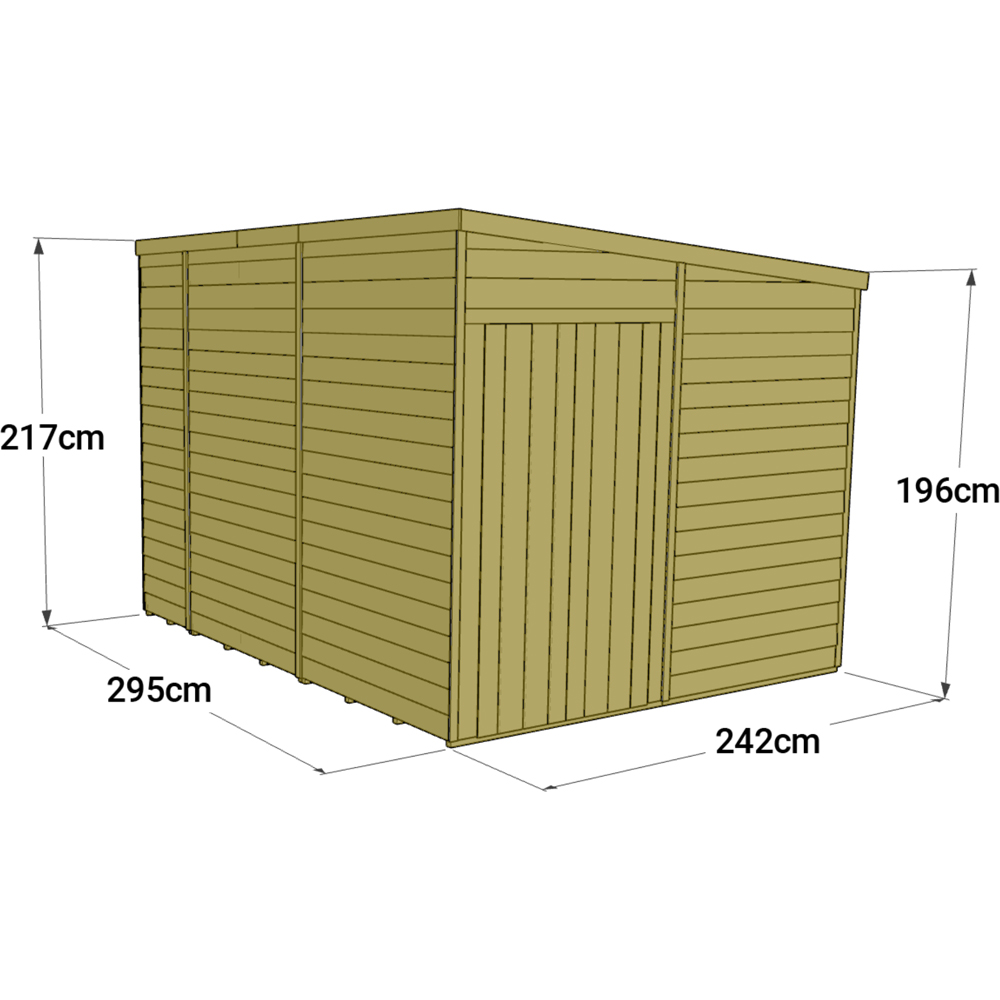 StoreMore 10 x 8ft Double Door Tongue and Groove Pent Shed Image 4