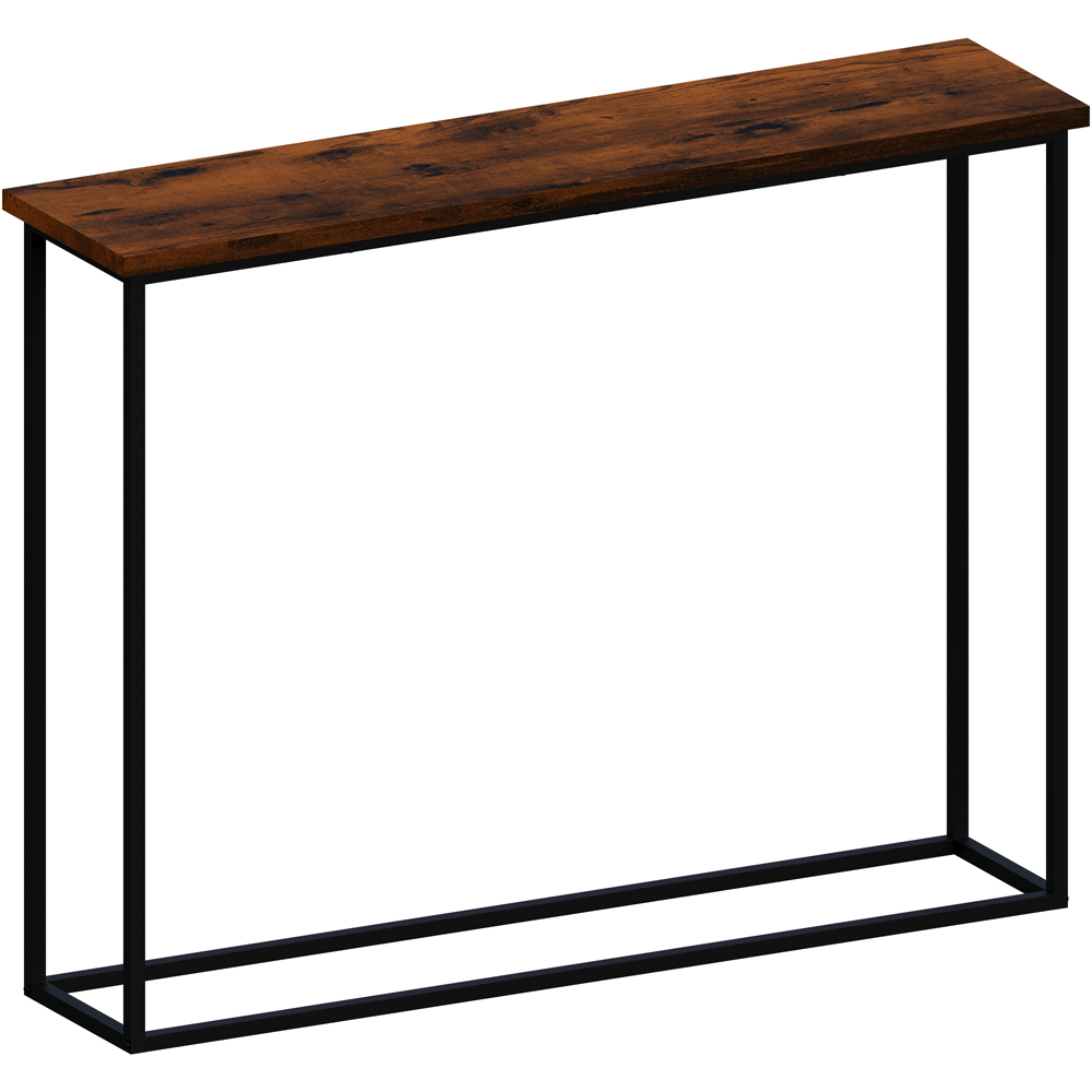 VIDA DESIGNS Rustic Brown and Black Metal Leg Console Table Image 2
