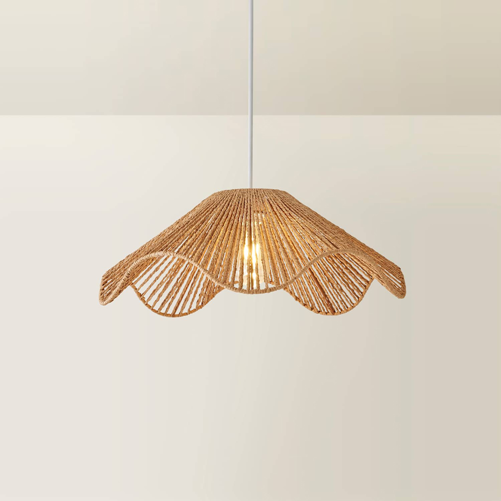 ValueLights Farai Natural Woven Rope Wave Ceiling Light Shade Image 5