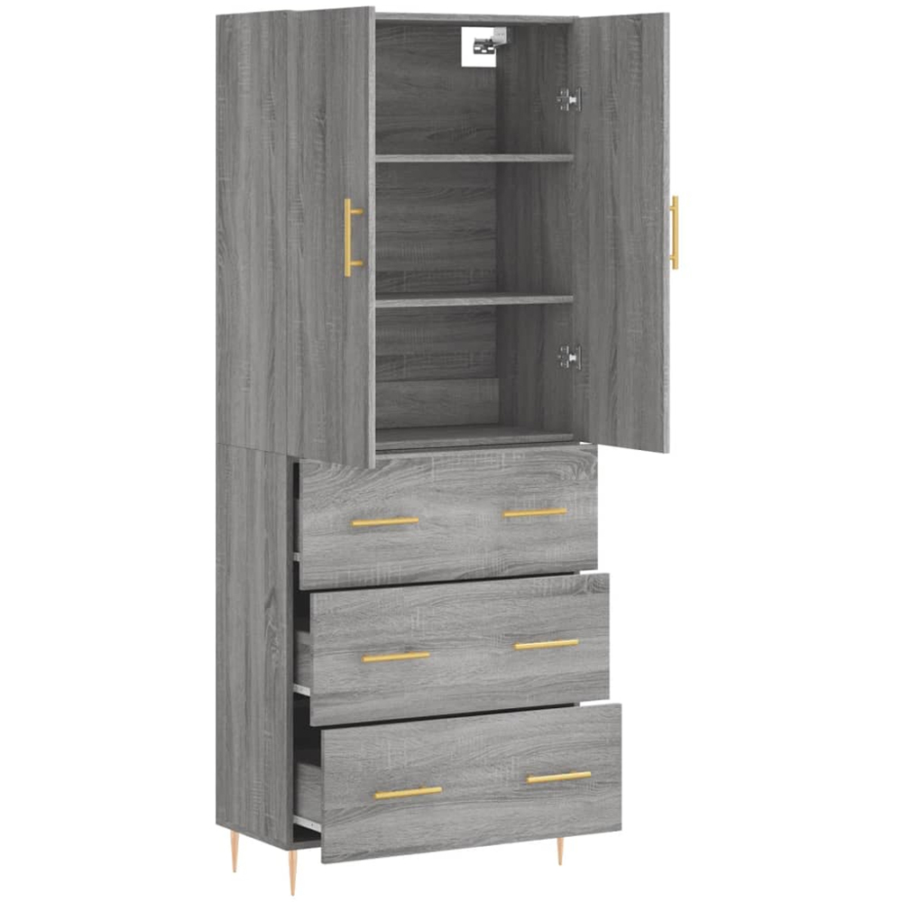 vidaXL 2 Door 3 Drawer Grey Sonoma Highboard Image 4