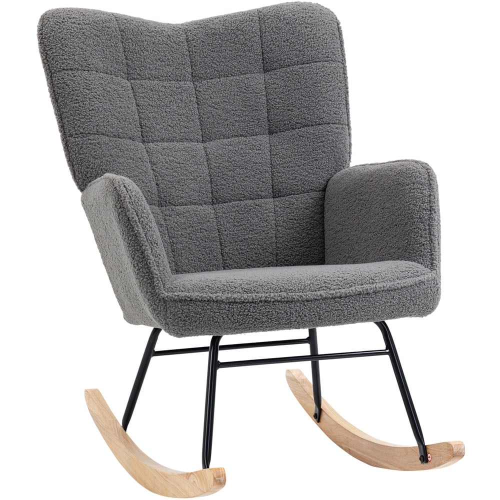Portland Dark Grey Wing Back Rocking Chair Image 2