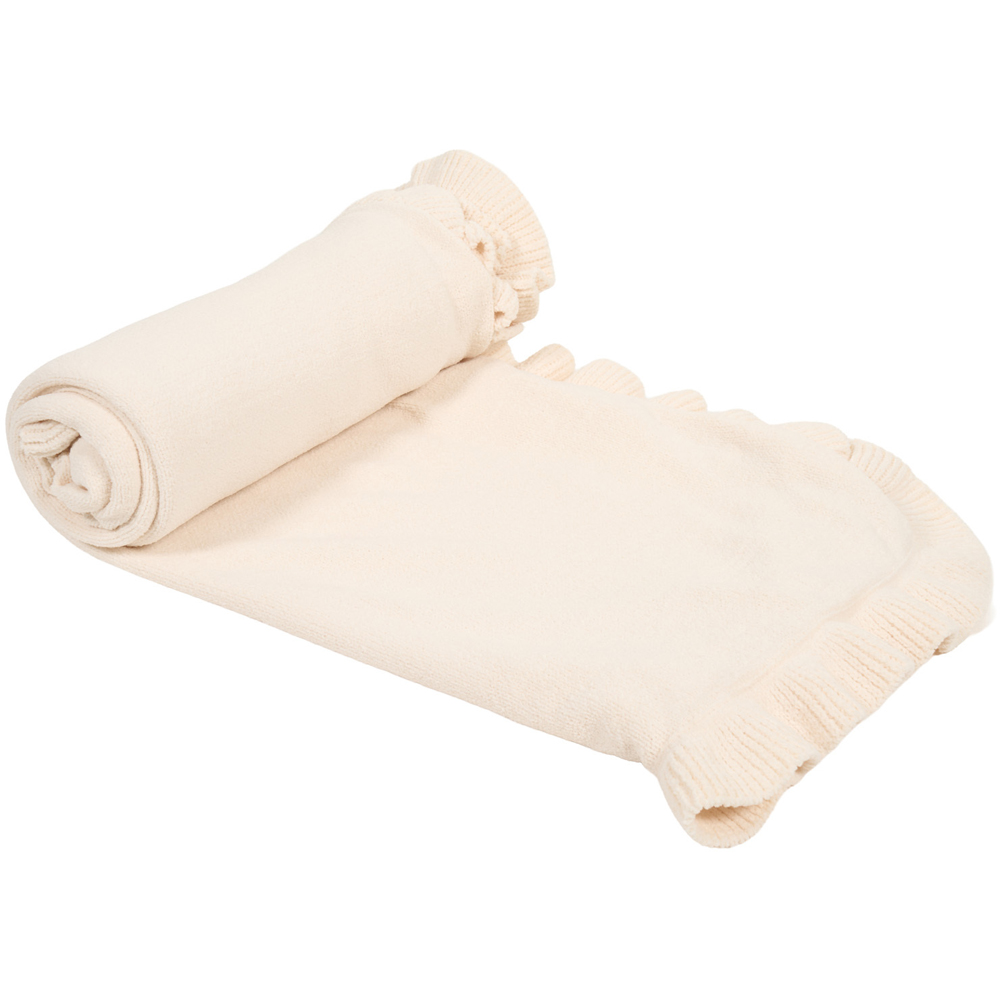 Sadie Ruffle Edge Throw Ivory Image 1