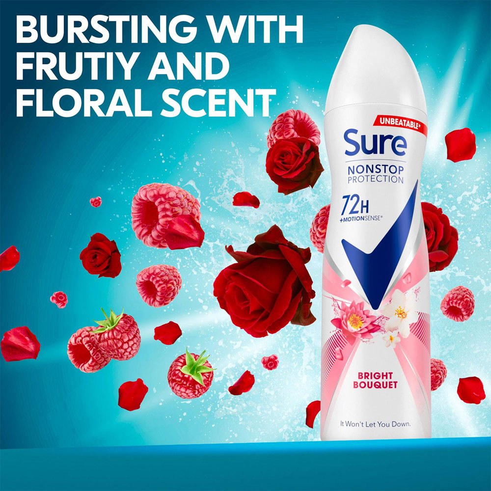 Sure Women Bright Bouquet 72H Protection Anti-Perspirant Deodorant 250ml 24 Pack Image 5