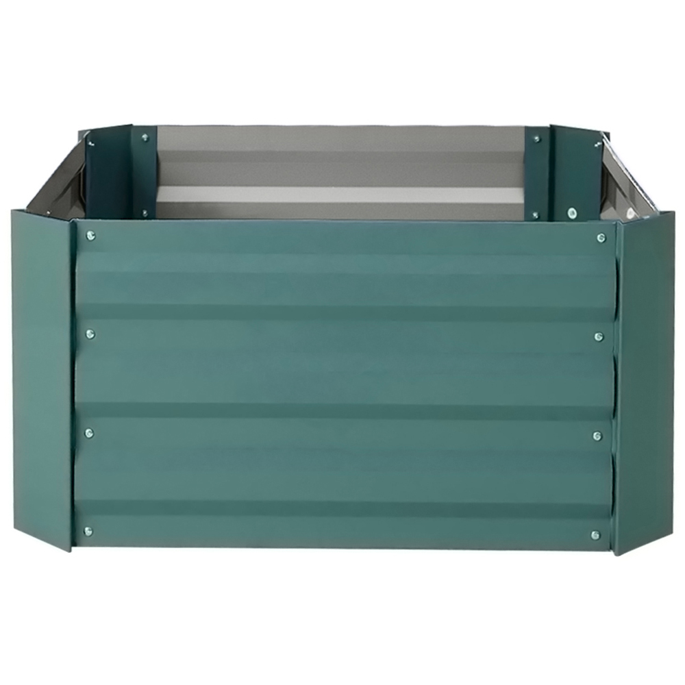Living and Home Green Galvanized Steel Square Raised Garden Bed Planter Box Image 4