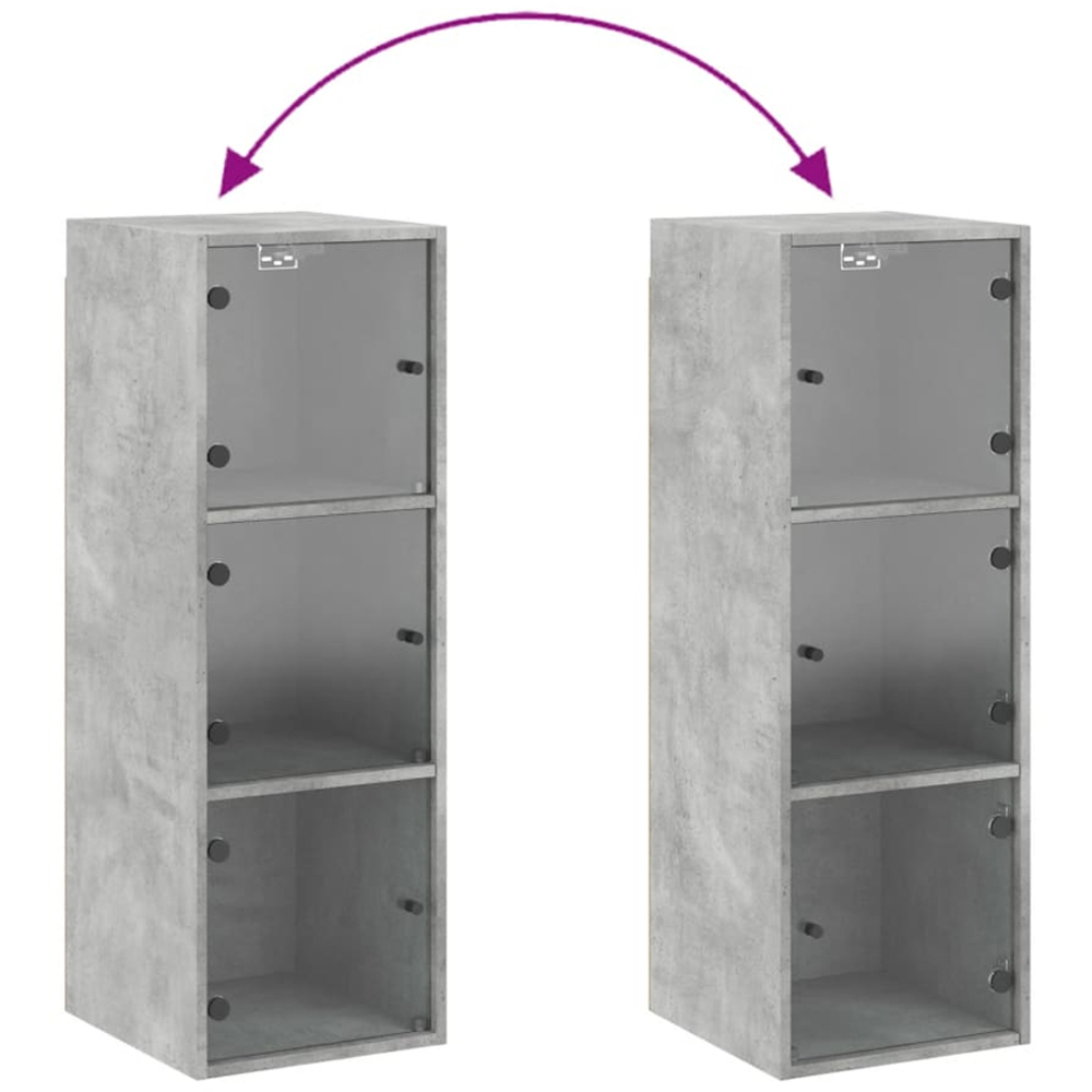 vidaXL 3 Door Concrete Grey Wall Cabinet Image 8