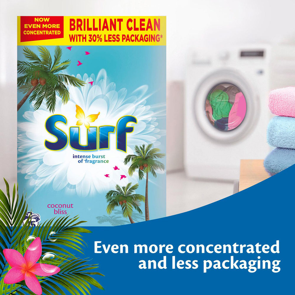 Surf Concentrated Coconut Bliss Laundry Powder 45 Washes 2.25kg 2 Pack Image 5