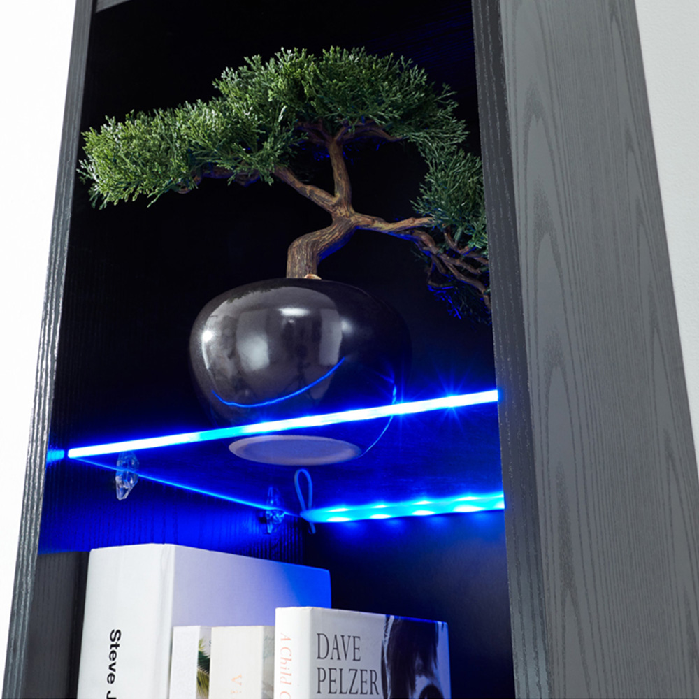 GFW Galicia 4 Shelf Black Wall Mounted Tall LED Shelving Unit Image 7