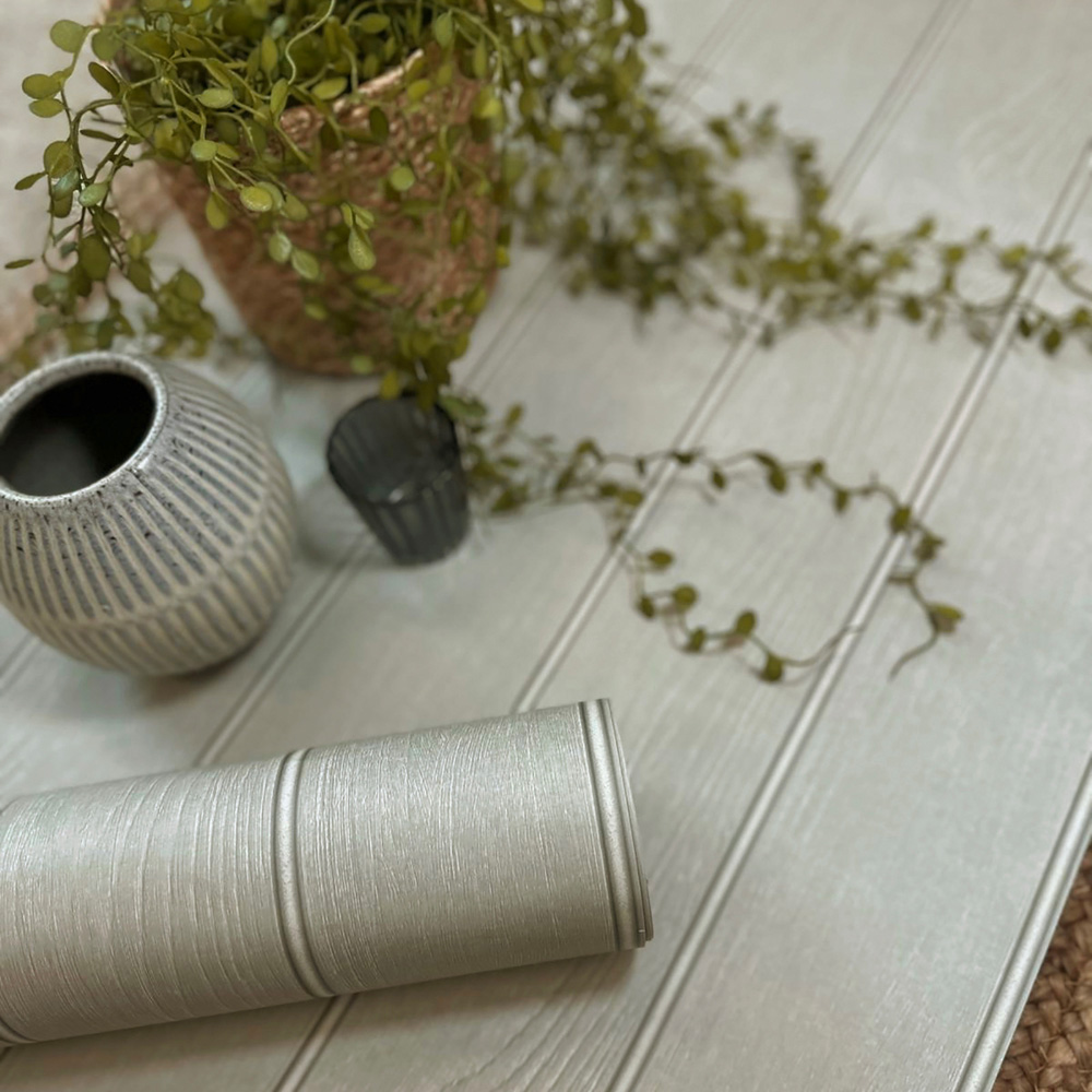 Belgravia Decor Beaded Wood Grey Wallpaper Image 2