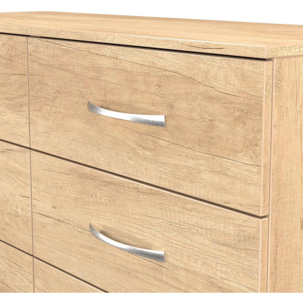 Crowndale Avon 6 Drawer Nebraska Oak Wide Chest of Drawers Ready Assembled Image 5