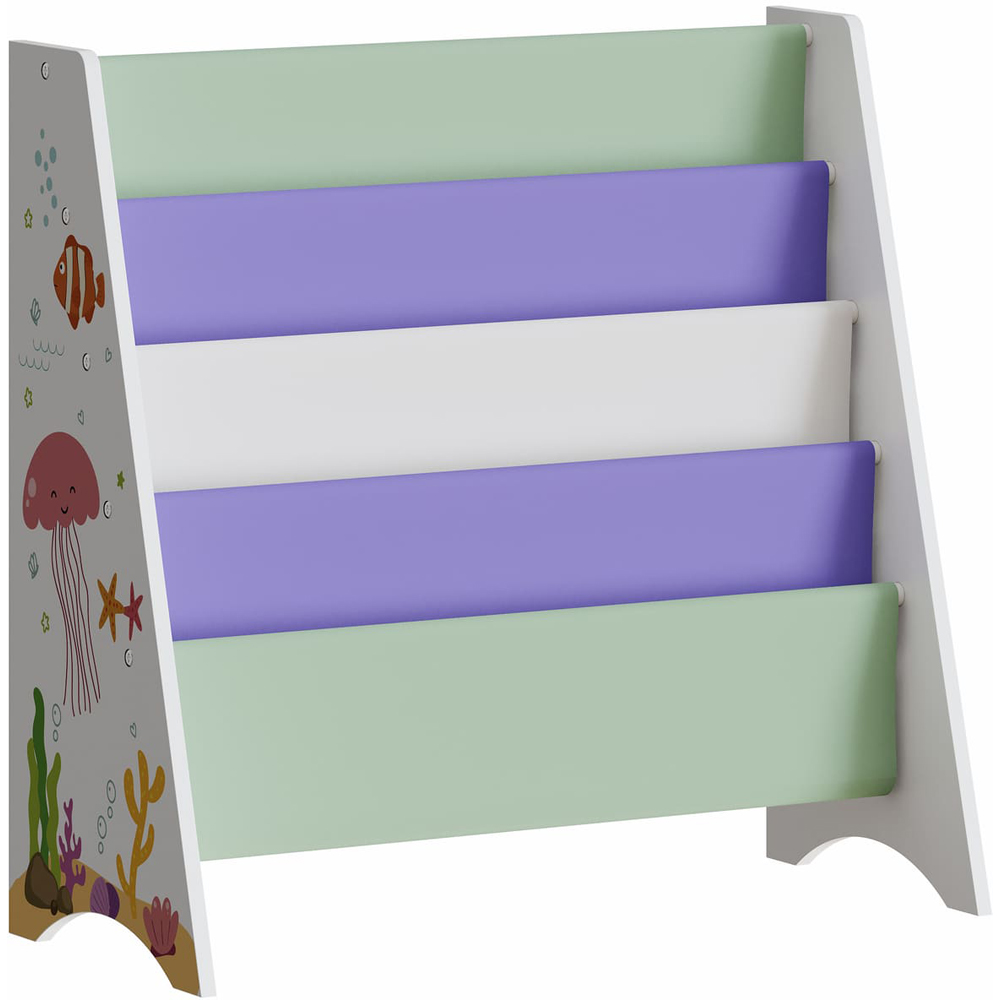 Home Source Anya 4 Shelf Multicolour Sealife Animal Kids Bookcase Image 2