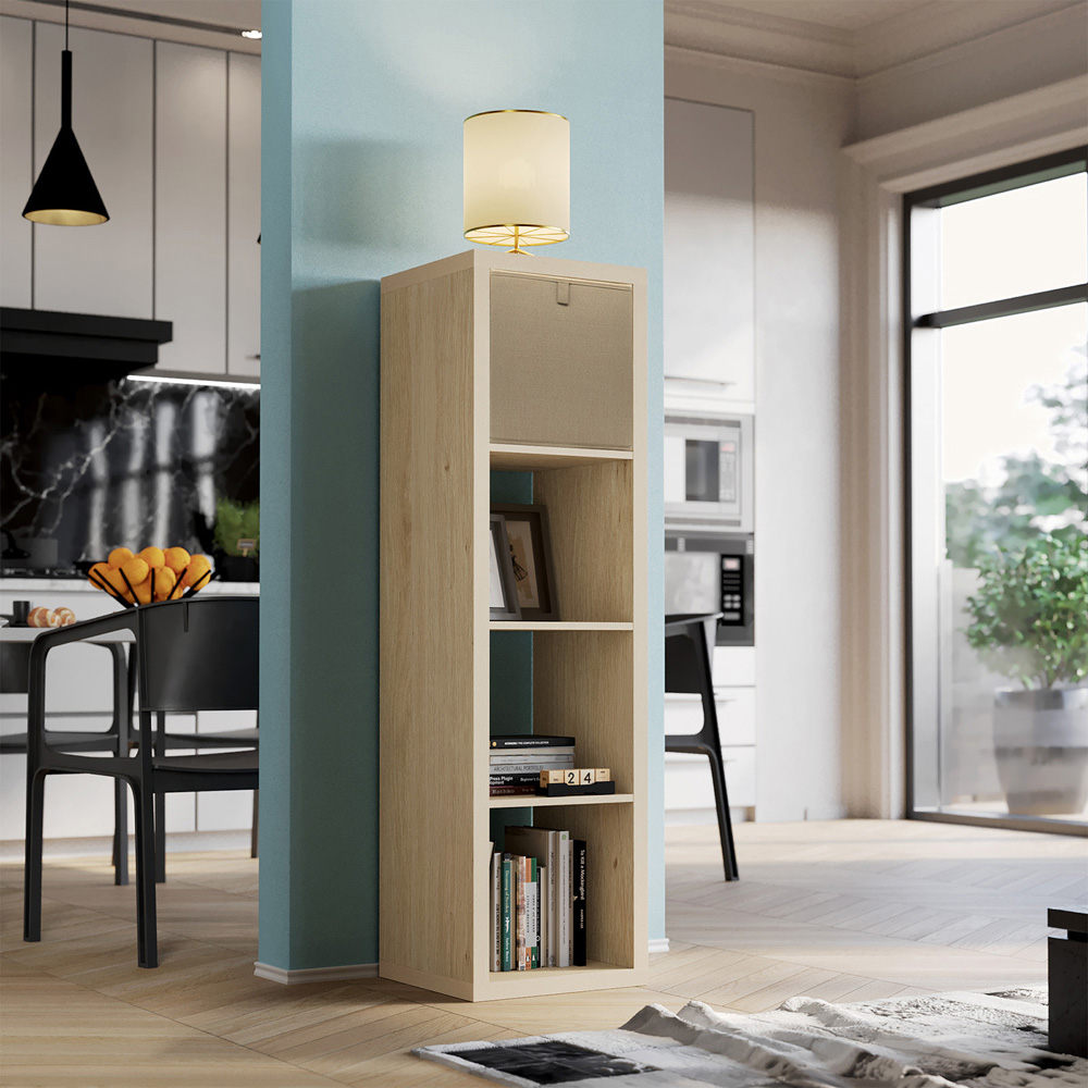Clever Cube 4 Shelf Light Oak Effect Rectangle Storage Unit Image 5
