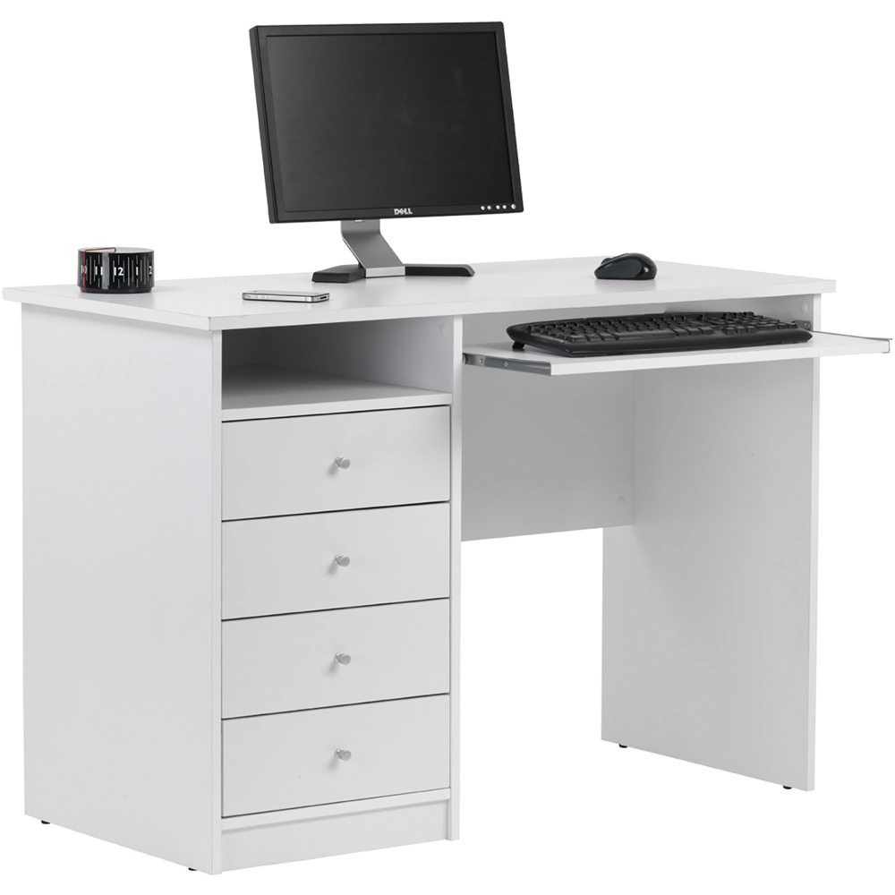 Alphason Marymount 4 Drawer White Office Desk Image 4