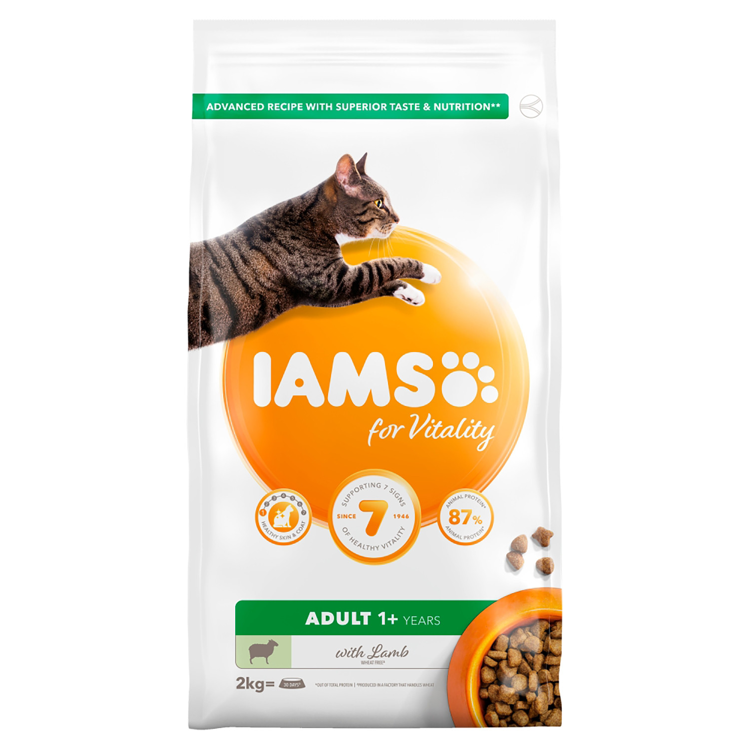 Iams Vitality Lamb Adult Dry Cat Food 2kg Image