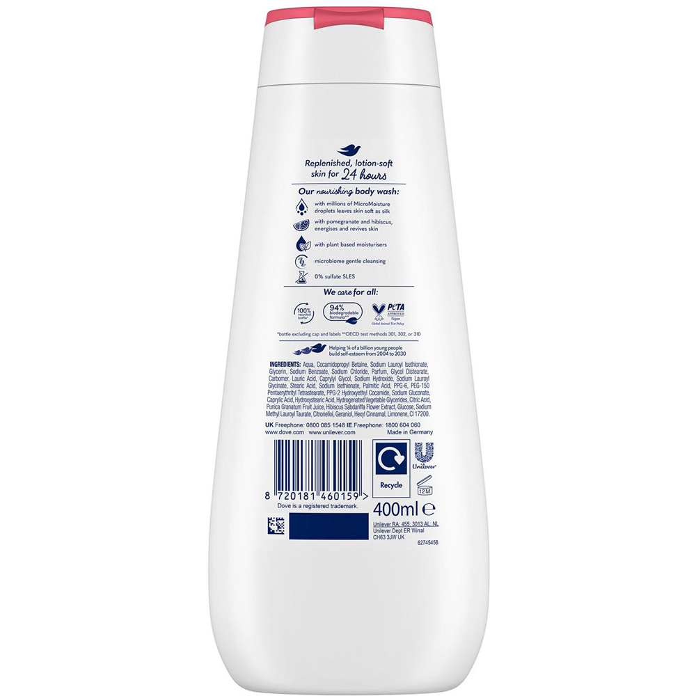 Dove Advanced Care Reviving Body Wash 400ml 4 Pack Image 3